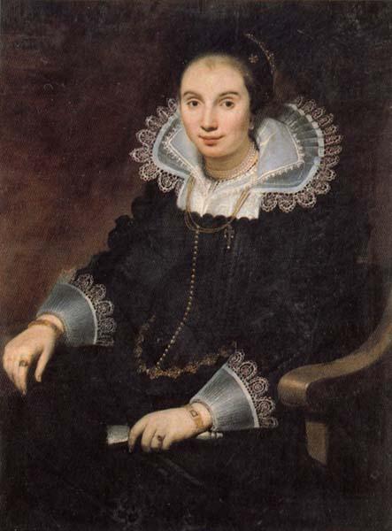 Cornelis de Vos Portrait of a Lady with a Fan oil painting image